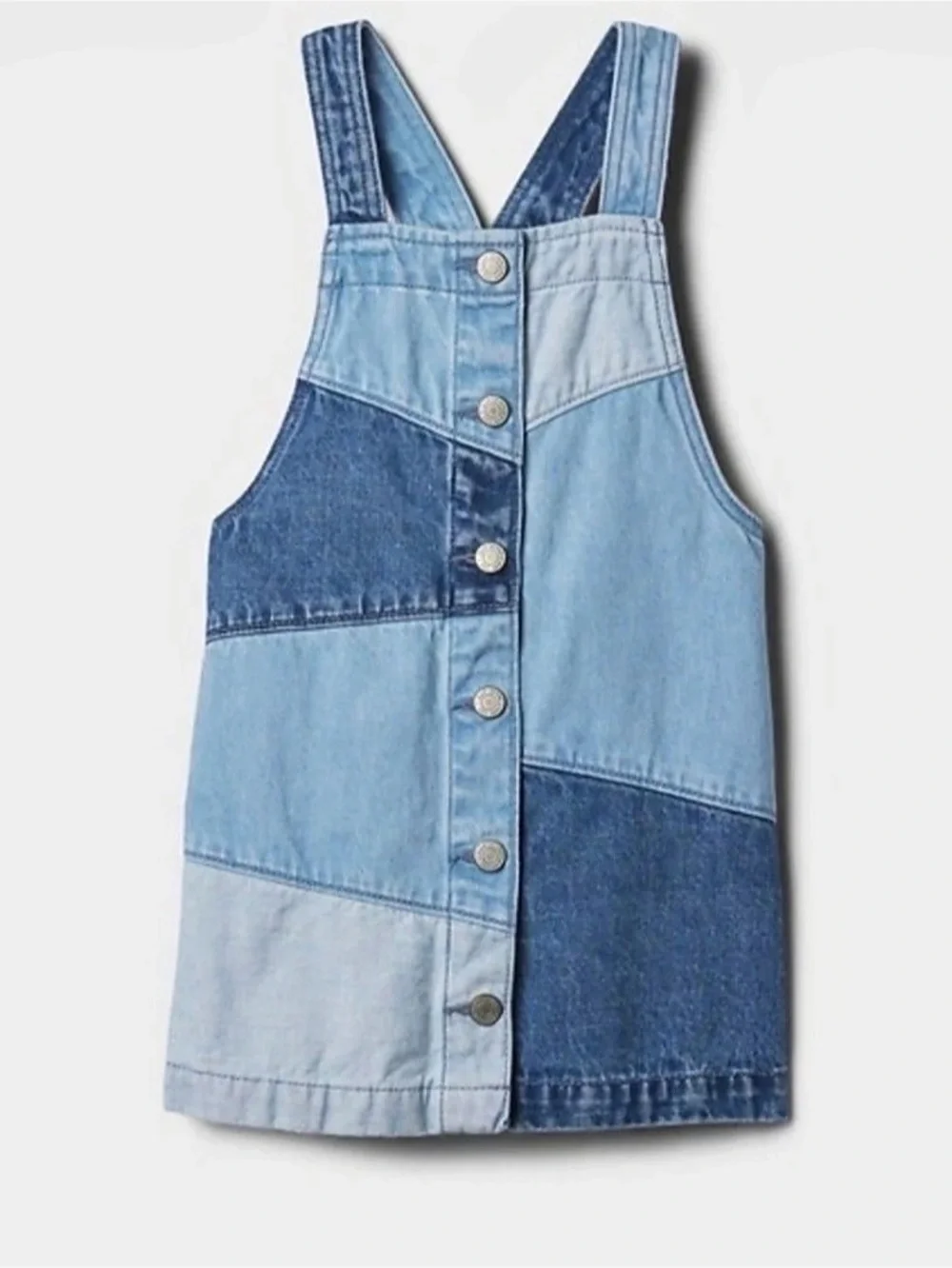baby GAP Color Block Denim Overalls dress Baby 18-24 Months